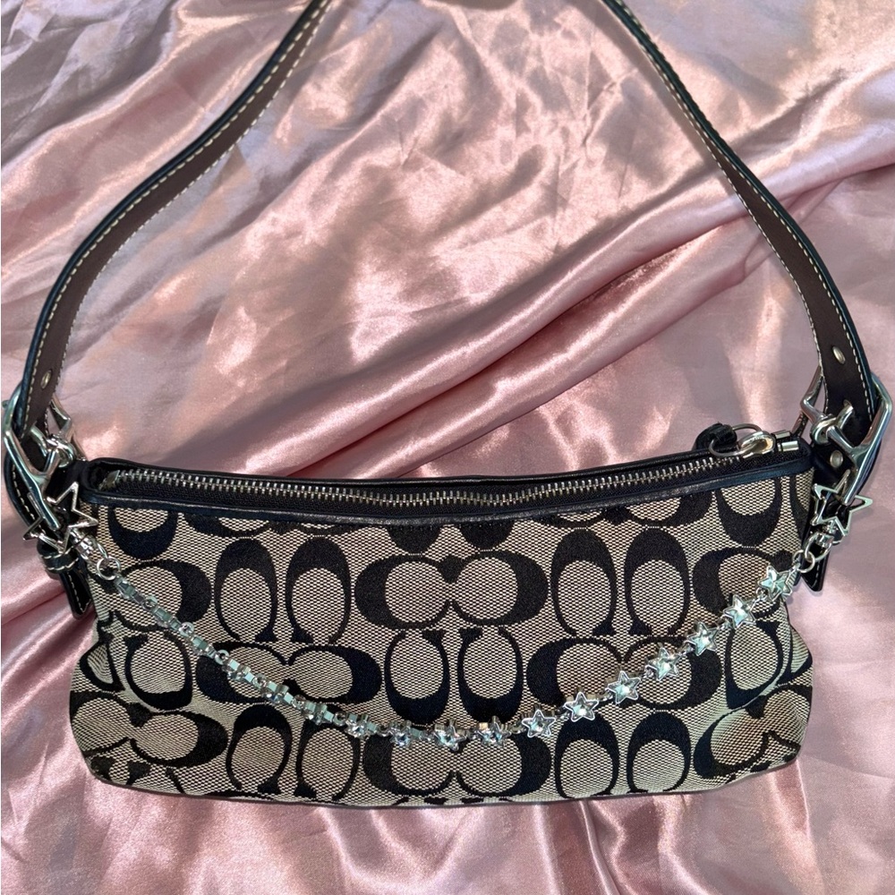 vintage coach black baguette